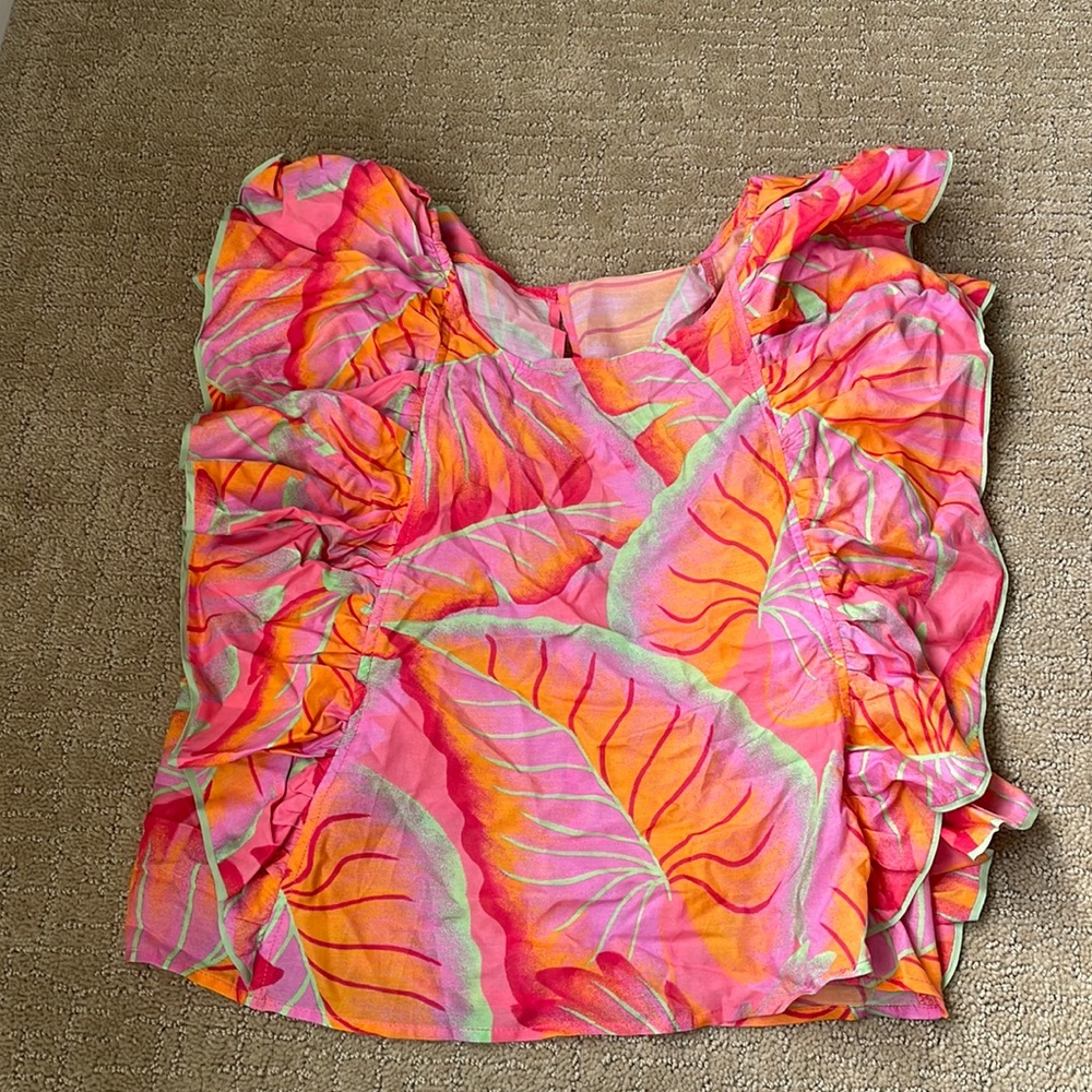Farm Rio Bright Forest Frilled Top sz. M